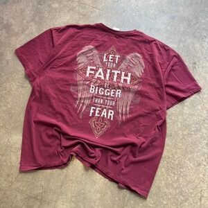 Christian Faith Graphic T Shirt Burgundy Gildan Heavy Cotton Size 3XL